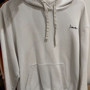 H&M White Love Hoodie